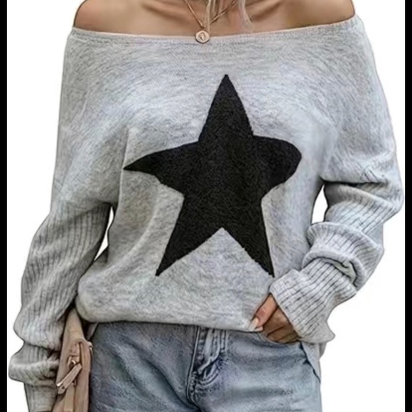 🌹🍭NWT🍭🌹TRENDY AND FUN STAR PULLOVER SWEATER🌹🍭COMES IN BLACK AND GREY🍭🌹 - Picture 10 of 14